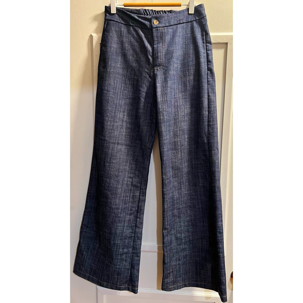 Mya Street Women’s Wide-Leg Dark Wash Blue Denim Jeans Italy 28x31x10